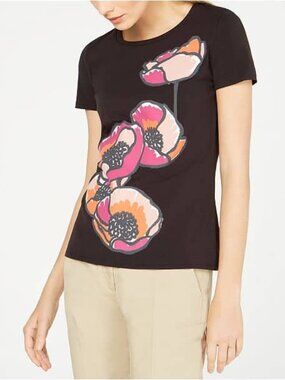 Weekend Max Mara Brown Floral-Graphic Cotton T-Shirt